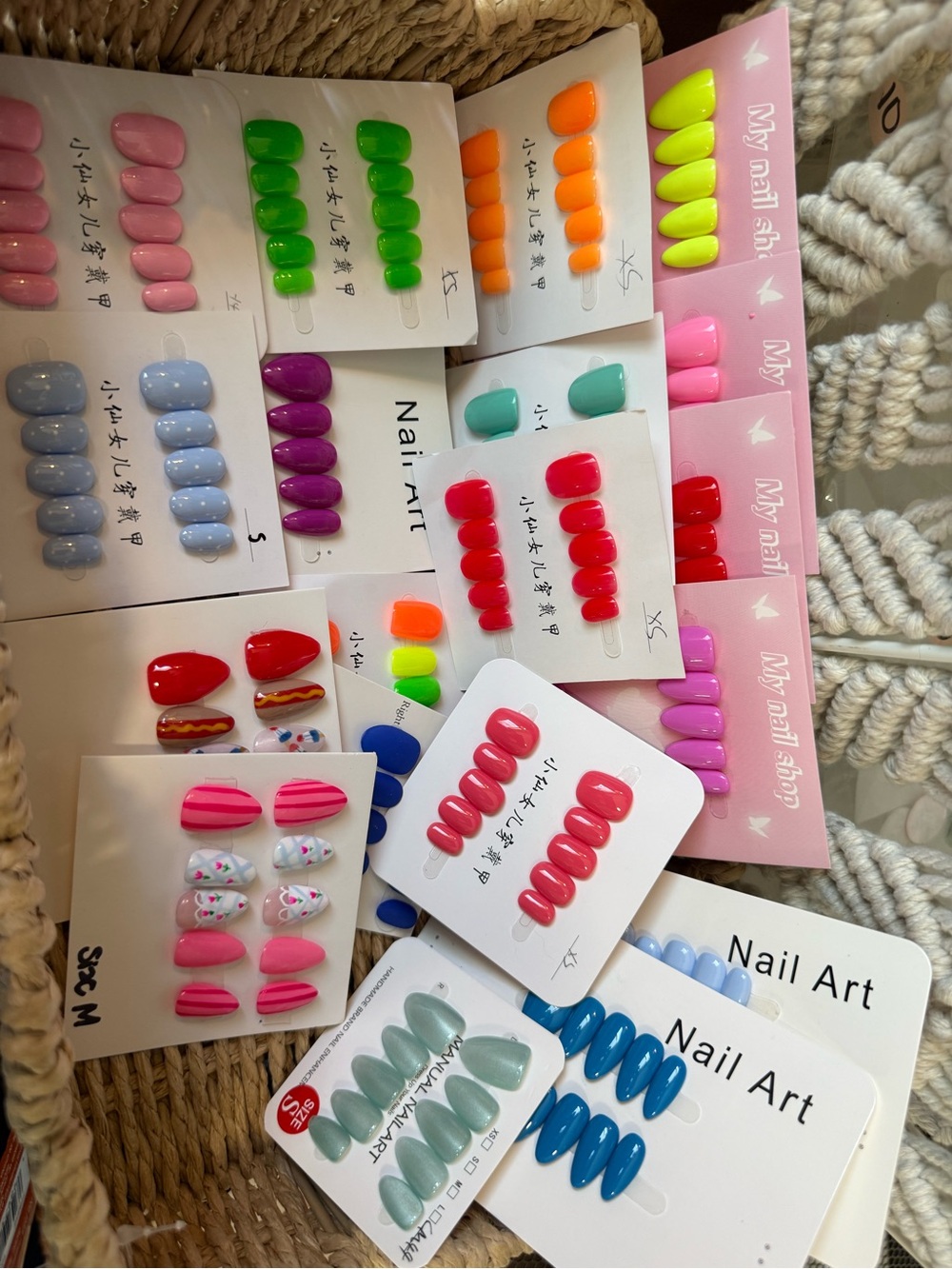 LIVE LISTING Assorted Press-On Nail Set - Bright Multi Color Mix